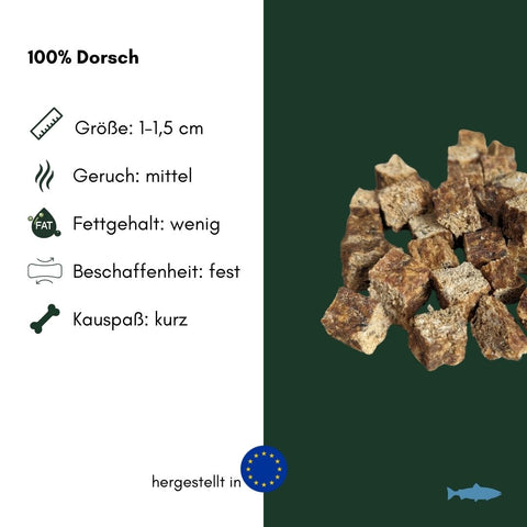 Dorsch-Fleisch Würfel | 100g [EU]