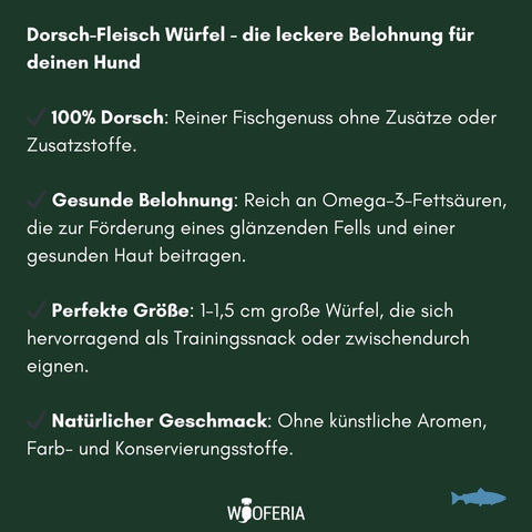 Dorsch-Fleisch Würfel | 100g [EU]
