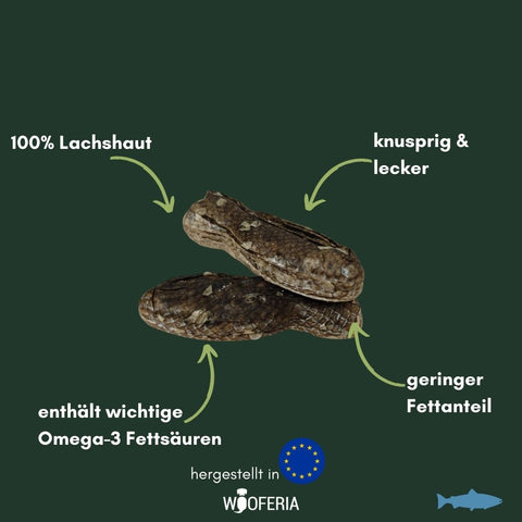 Lachs-Haut Kauknochen in Fischform | Stück [EU]