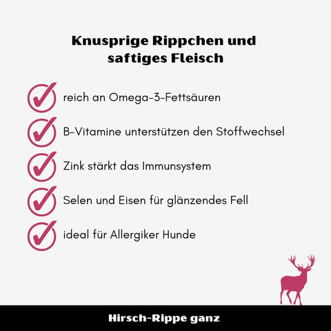 Hirsch-Rippe ganz | 1000g [EU]