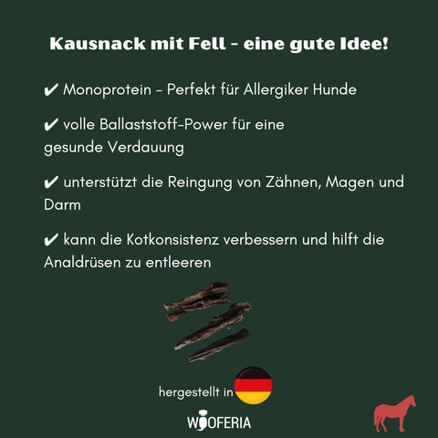 Pferde-Haut mit Fell | 200g [DE]