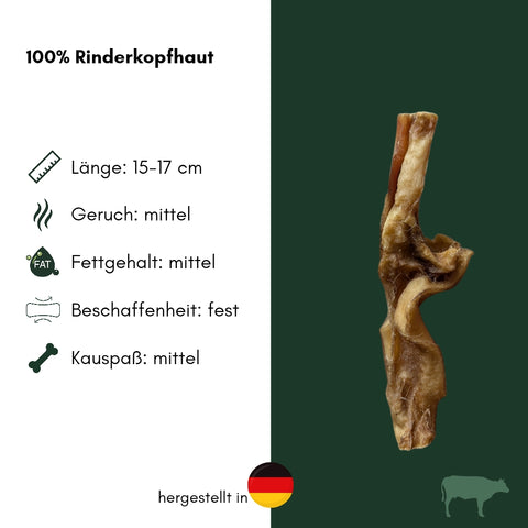 Rinder-Kopfhaut Sticks 15-17cm | 200g [DE]