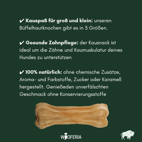 Büffel-Haut Kauknochen | Stück [TR]