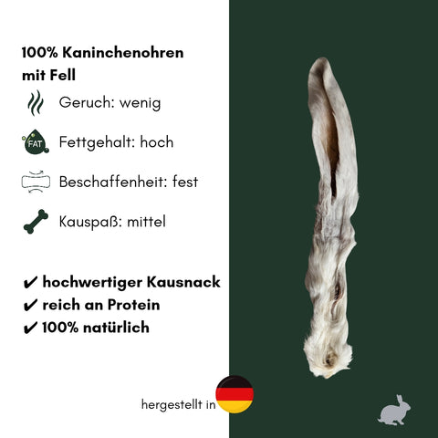 Kaninchen-Ohr mit Fell | 100g [DE]