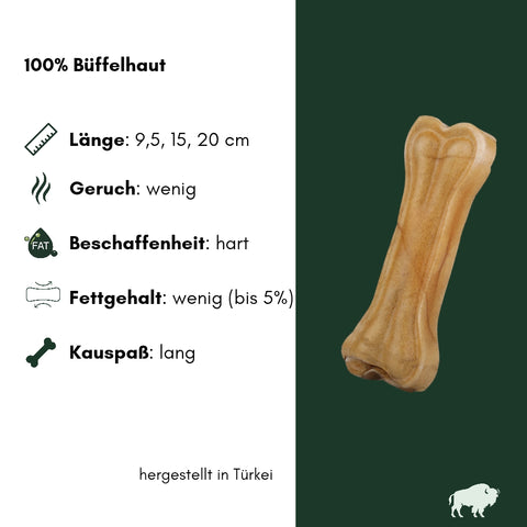 Büffel-Haut Kauknochen | Stück [TR]